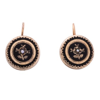 Paar Ohrhänger mit 2 Saatperlen,