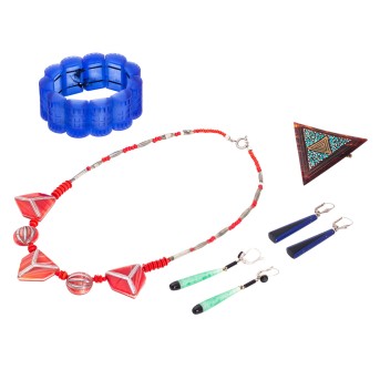 Konvolut Modeschmuck aus Pate-de-Verre,