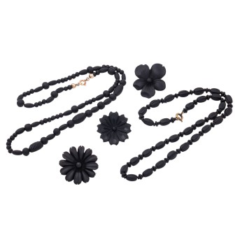 Konvolut hist.Trauerschmuck 'french jet':