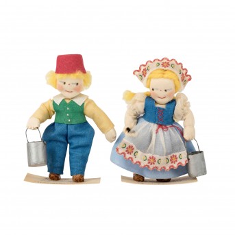 MILLY'S MINIATURES 2 dolls, 1940s