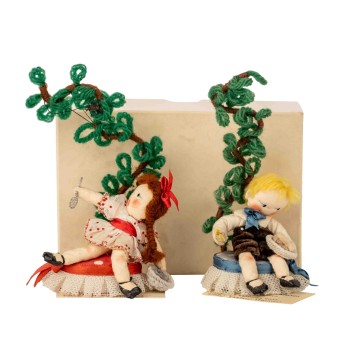 MILLY'S MINIATURES 2 dolls, 1940s,