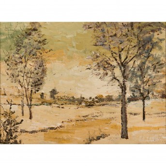 MALER/IN 20. Jh., 'Bäume in weiter Landschaft',