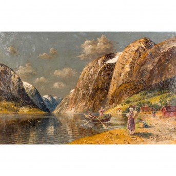 HOLMSTEDT, JOHANN (1851 - 1929), 'Sommerliche Fjordlandschaft',