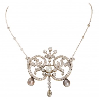 Collier, Zwischenstück mit Diamanten