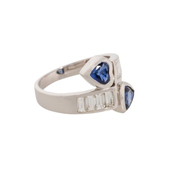 Ring toi et moi mit 2 Saphiren