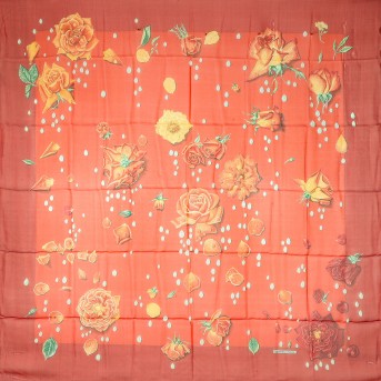 HERMÈS silk scarf 140 mousseline 'LA ROSÉE',