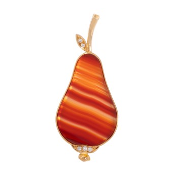 JACOBI JACOBI Anhänger 'Birne' aus Lagenachat,