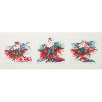 HAUSNER, XENIA (geb. 1951), "Auf der Leopardenwiese I-III",