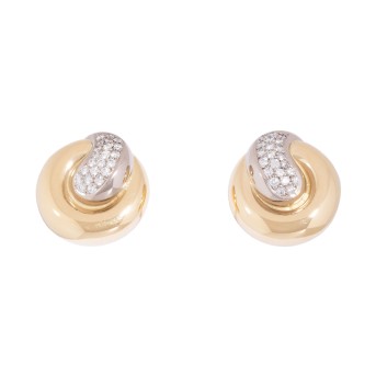 Pair of stud earrings with 44 brilliant-cut diamonds,