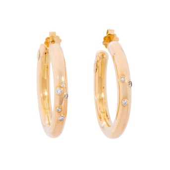 Paar Creolen mit 8 Brillanten,