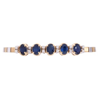 Bracelet with sapphire and diamonds