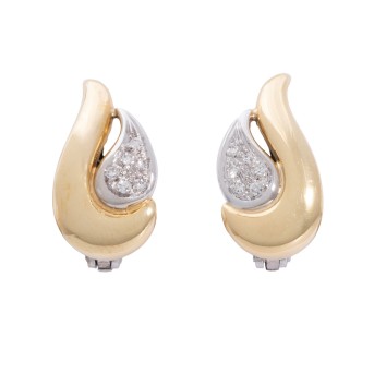 Paar Ohrclipstecker mit 12 Achtkantdiamanten