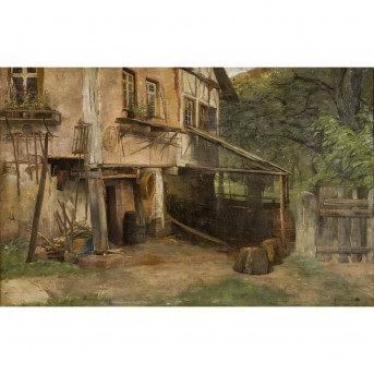 WINTERNITZ, RICHARD (1861-1929), 'Fischerhaus in Wildberg', 1884,