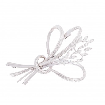 Brosche 'Bouquet' mit Diamanten von zus. ca. 0,7 ct,
