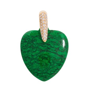 Anhänger mit feiner Chloromelanit-Jade und 28 Brillanten