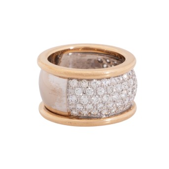 Band ring with 73 brilliant-cut diamonds totaling ca. 2.04 ct,