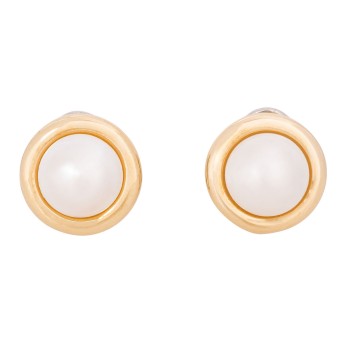 Paar Ohrsteckclips mit Mabeperlen,