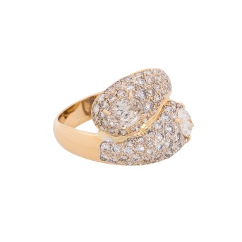 Ring mit 2 Ovalschliff Brillanten zus. ca. 1 ct,