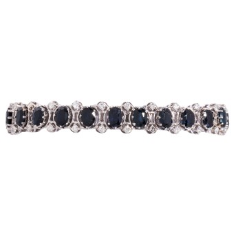 Armband mit 24 oval fac. Saphiren und 48 Diamanten zus. ca. 1,5 ct,