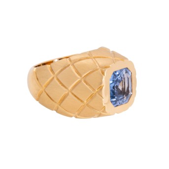 Ring mit achteckigem Saphir von ca. 5 ct,