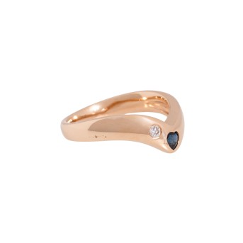 Ring mit Saphirherz und Brillant,