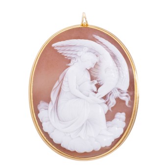 Anhänger mit feine Muschelkamee 'Hebe und Zeus',