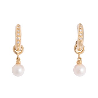 SCHÖFFEL SCHÖFFEL Paar Creolen mit Akoyaperleinhänger,