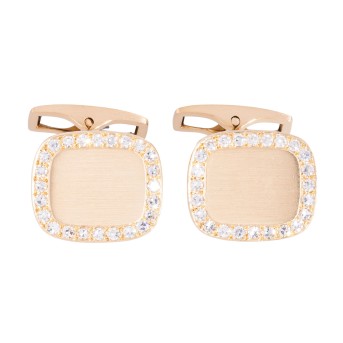 Paar Manschettenknöpfe mit 1 Brillanten und 47 Achtkantdiamanten