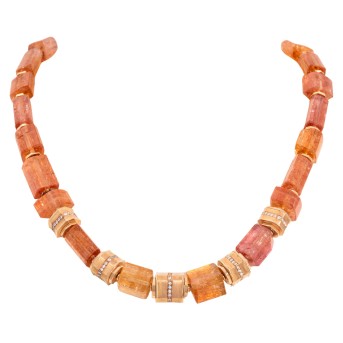 Unikat Collier mit Imperialtopasen und Brillanten,