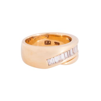 Ring with 15 baguette-cut diamonds totaling approx. 1.2 ct, 