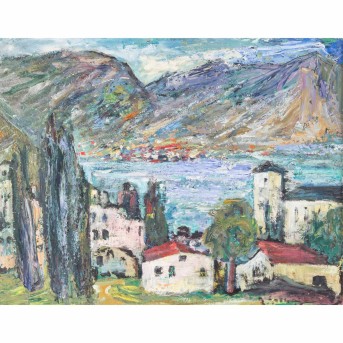 STROHHÄCKER, REINHOLD (1900-1975) 'Südliche Landschaft mit See'