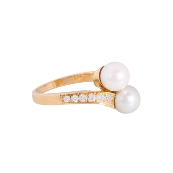 SCHILLING SCHILLING Ring mit Brillanten und Zuchtperlen,