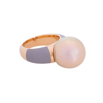 DORIS HANGARTNER ring with beautiful South Sea pearl 14.8 mm, 