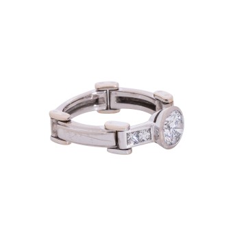 Link ring with brilliant-cut diamond of approx. 1 ct, 