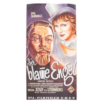 KÜNSTLER/IN 20. Jh., Kopie des UFA-Filmplakats 'Der blaue Engel' mit Marlene Dietrich,