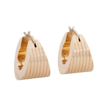 Paar Creolen mit Linienstruktur,