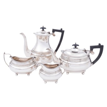 CHESTER 4-tlg. Kaffee-/Teekern, 925 Silber, 1912.