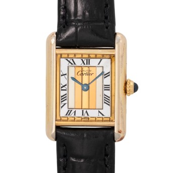CARTIER CARTIER Tank Vermeil 'Trinity Dial' Ref 5057001 Armbanduhr. Box und Papiere.