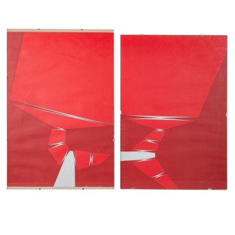 BECK, GERLINDE (1930-2006), 2 abstrakte Kompositionen in Rottönen,