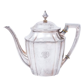 HUGO BÖHM, Schwäbisch Gmünd, Teekanne, 800 Silber, 1. Hälfte des 20. Jh.