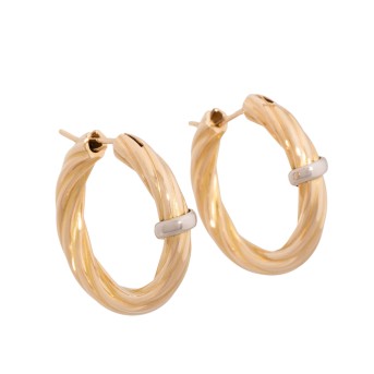 Pair of creoles, twisted,