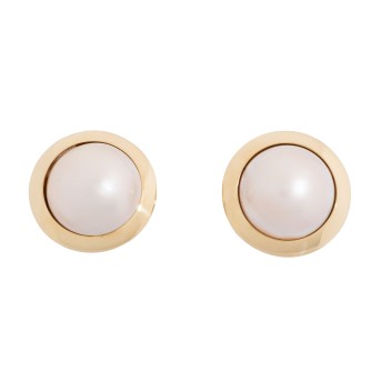 Paar Ohrclips mit Mabéperlen,