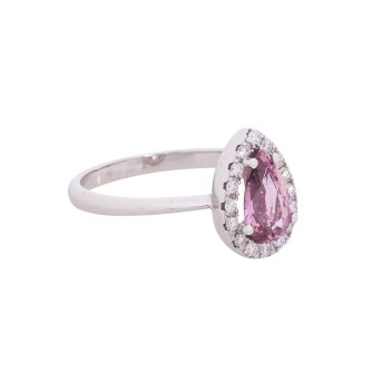 Damenring, bes. mit 1 feinen Padparadscha Saphir 1,07 ct. (no heat)