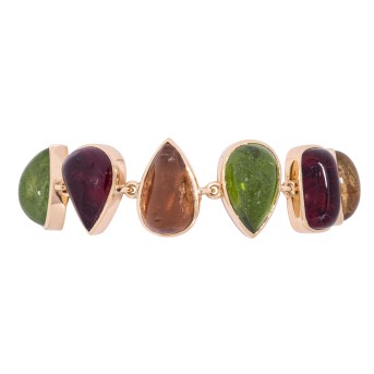 Bracelet with 9 colored gemstones 