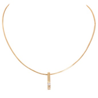 Collier, Omega-Kette und Anhänger mit Brillant