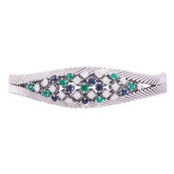 SCHILLING SCHILLING Armband mit Saphiren, Smaragden und Brillanten
