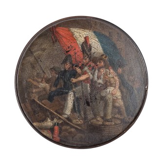 STOBWASSER SCHNUPFTABAKDOSE, „Straßenkampfszene in der französischen Revolution,