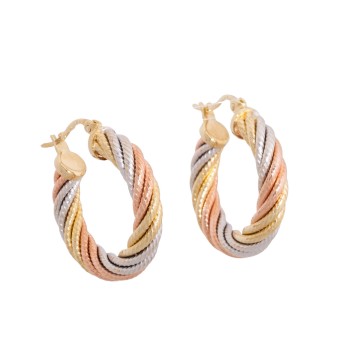 Pair of creoles, twisted,