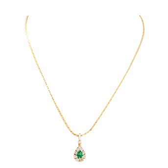 Necklace with emerald drop of approx. 0.60 ct 