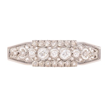 Brosche mit Diamanten von zus. ca.